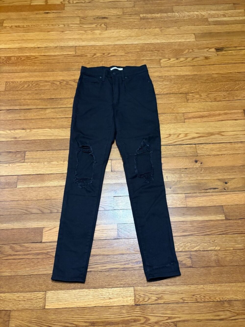 Levi's 721 High Rise Skinny Jeans Womens Size 27 Black Stretch Denim Pants